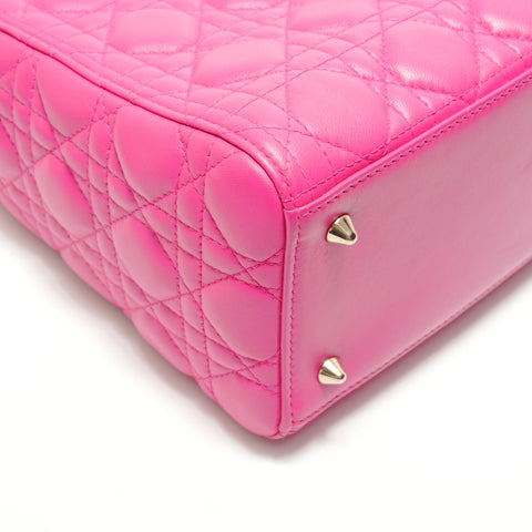 Christian Dior Lady Dior Metal Gold Shoulder Bag pink WS28908