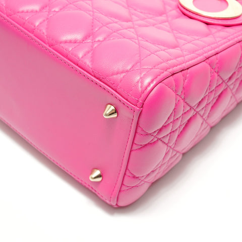 Christian Dior Lady Dior Metal Gold Shoulder Bag pink WS28908