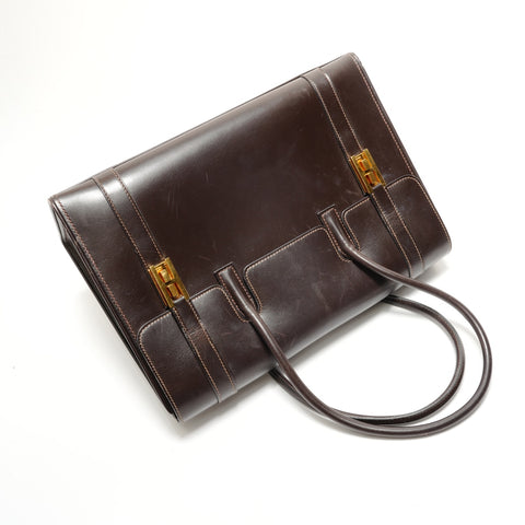 HERMES T stamp, 2015 model, drag handbag Handbag Brown WS28911
