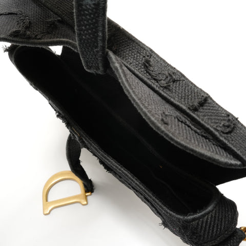 Christian Dior Saddlebag camouflage embroidery Shoulder Bag black WS28914