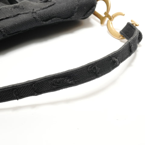 Christian Dior Saddlebag camouflage embroidery Shoulder Bag black WS28914
