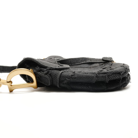 Christian Dior Saddlebag camouflage embroidery Shoulder Bag black WS28914