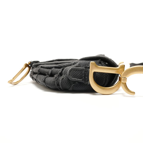 Christian Dior Saddlebag camouflage embroidery Shoulder Bag black WS28914