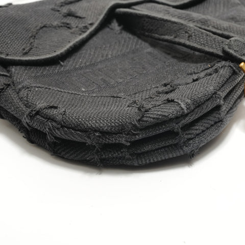 Christian Dior Saddlebag camouflage embroidery Shoulder Bag black WS28914