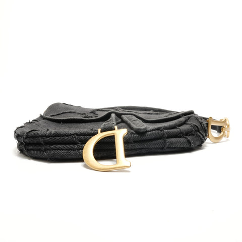 Christian Dior Saddlebag camouflage embroidery Shoulder Bag black WS28914