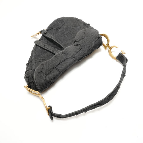 Christian Dior Saddlebag camouflage embroidery Shoulder Bag black WS28914