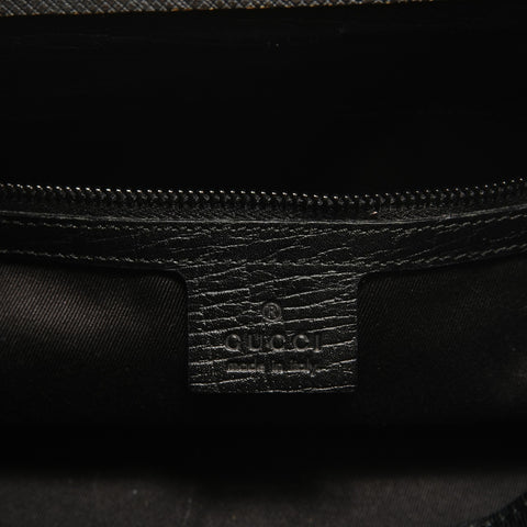 GUCCI GG canvas wood handle Handbag Brown WS28917