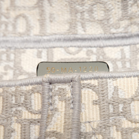 Christian Dior Oblique Embroidered Diary Canvas Saddlebag Shoulder Bag gray WS28919