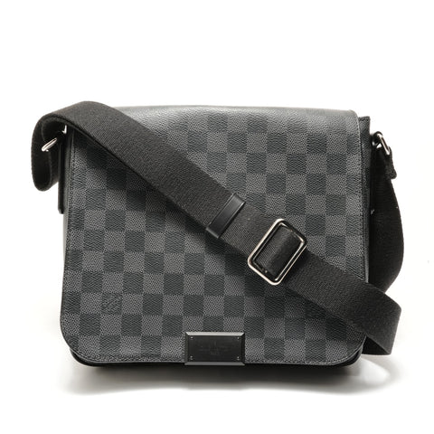 LOUIS VUITTON 2013 Damier Graphite District PM Shoulder Bag gray WS28920