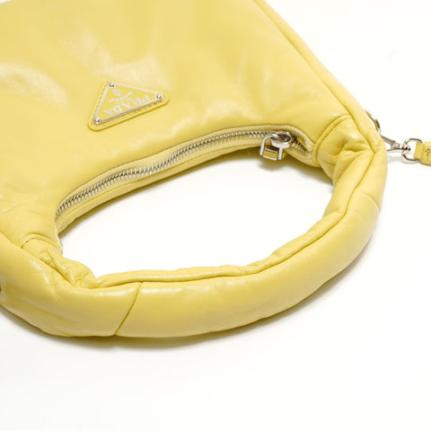 PRADA 2-way Padded Mini Soft Nappa Leather Shoulder Bag yellow WS28922