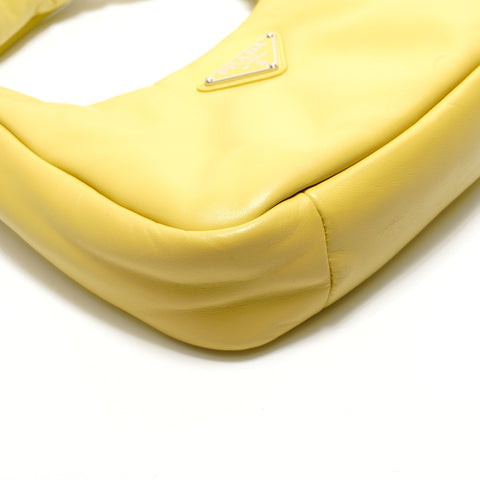 PRADA 2-way Padded Mini Soft Nappa Leather Shoulder Bag yellow WS28922