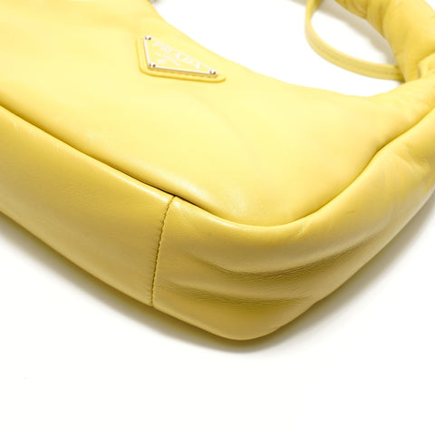 PRADA 2-way Padded Mini Soft Nappa Leather Shoulder Bag yellow WS28922