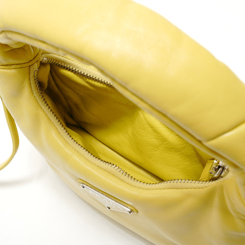 PRADA 2-way Padded Mini Soft Nappa Leather Shoulder Bag yellow WS28922