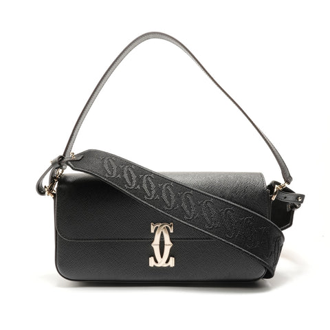 CARTIER Double C de Cartier East West Shoulder Bag black WS28923