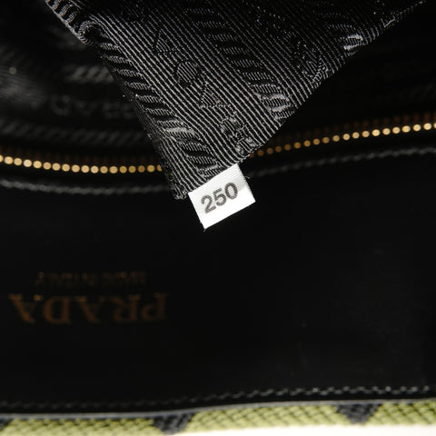 PRADA Embroidery fabric Tote Bag green WS28927