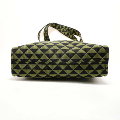 PRADA Embroidery fabric Tote Bag green WS28927
