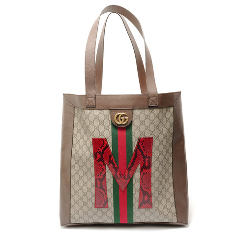GUCCI Ophidia Python Alphabet Tote Bag beige WS28928