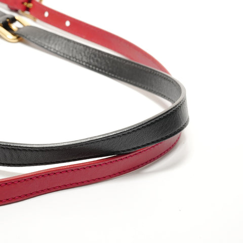 PRADA Soft calf leather, two-tone, 2-way bag Handbag Red WS28932