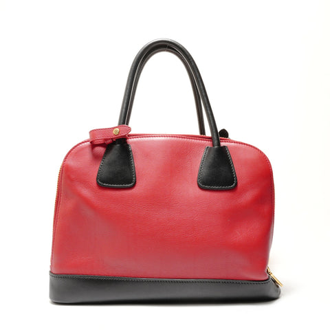 PRADA Soft calf leather, two-tone, 2-way bag Handbag Red WS28932