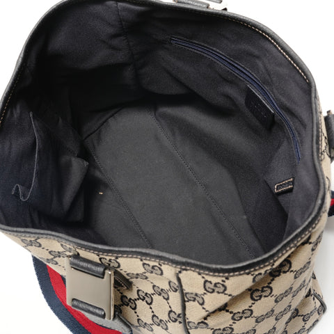 GUCCI Shelly line GG pattern Handbag Navy WS28935
