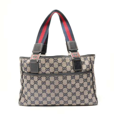 GUCCI Shelly line GG pattern Handbag Navy WS28935