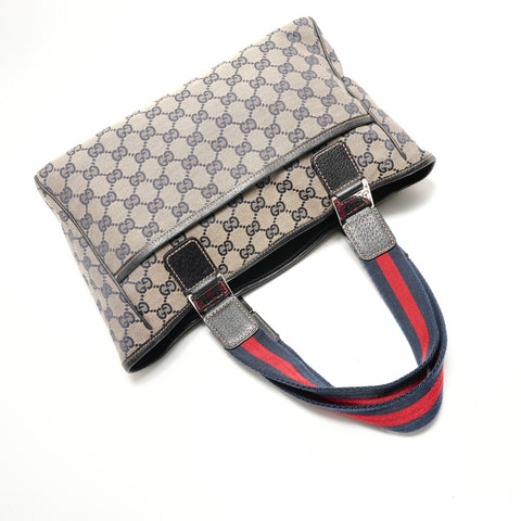 GUCCI Shelly line GG pattern Handbag Navy WS28935