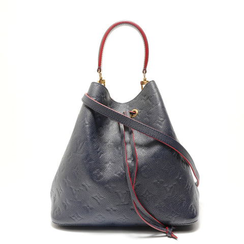 LOUIS VUITTON Monogram Empreinte Neo Noé 2021-2025 Shoulder Bag Navy WS28937