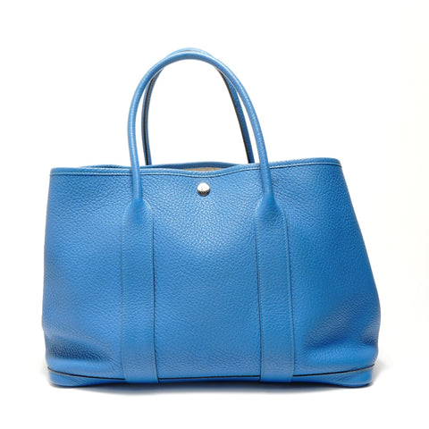 HERMES � P stamp, 2012 Garden Party Vache Country Blue Royal Tote Bag blue WS28938