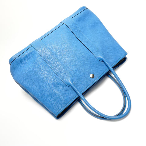 HERMES � P stamp, 2012 Garden Party Vache Country Blue Royal Tote Bag blue WS28938