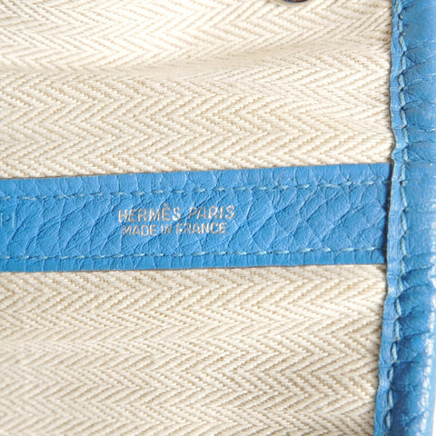 HERMES � P stamp, 2012 Garden Party Vache Country Blue Royal Tote Bag blue WS28938
