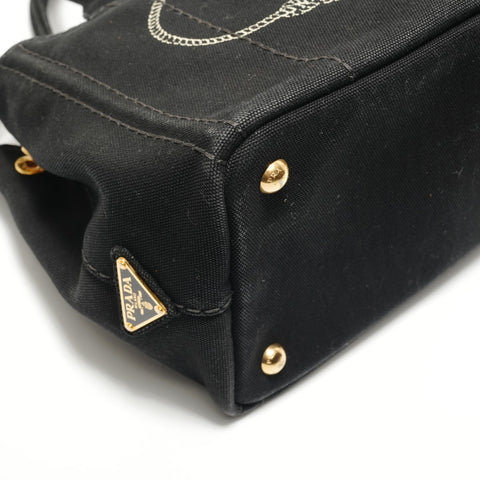 PRADA Canapa SS 2WAY Handbag black WS28939