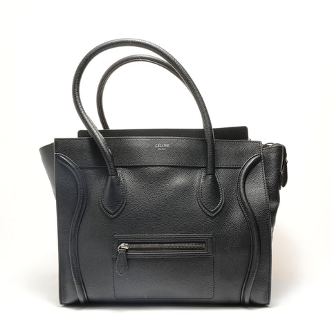 CELINE Luggage Medium Shopper Shoulder Bag black WS28943