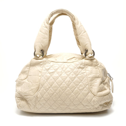 CHANEL Item No. 13, 2006-2007, Leather Quilted, COCO Mark Shoulder Bag beige WS28945