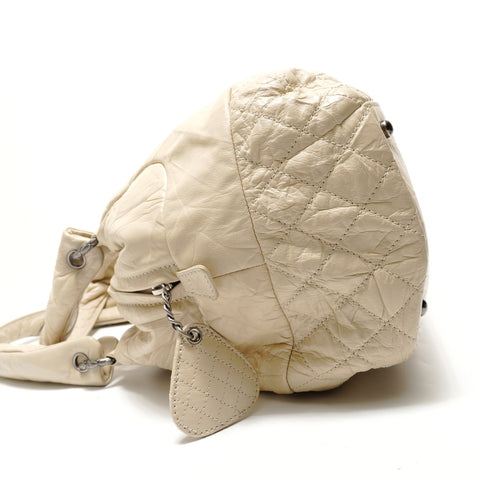 CHANEL Item No. 13, 2006-2007, Leather Quilted, COCO Mark Shoulder Bag beige WS28945