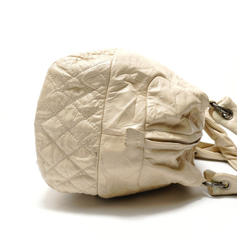 CHANEL Item No. 13, 2006-2007, Leather Quilted, COCO Mark Shoulder Bag beige WS28945