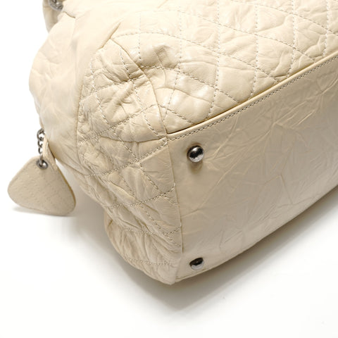 CHANEL Item No. 13, 2006-2007, Leather Quilted, COCO Mark Shoulder Bag beige WS28945