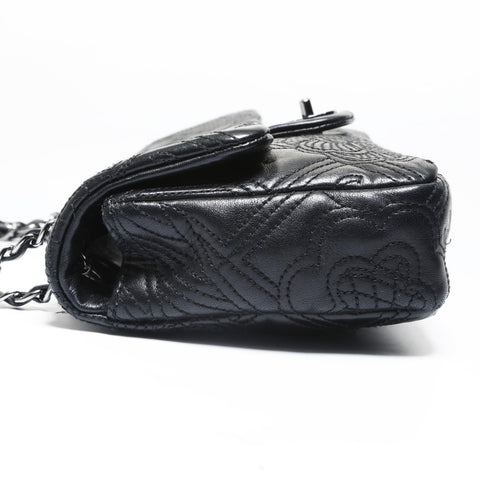 CHANEL Camellia Chain Shoulder Lamb Shoulder Bag black WS28947