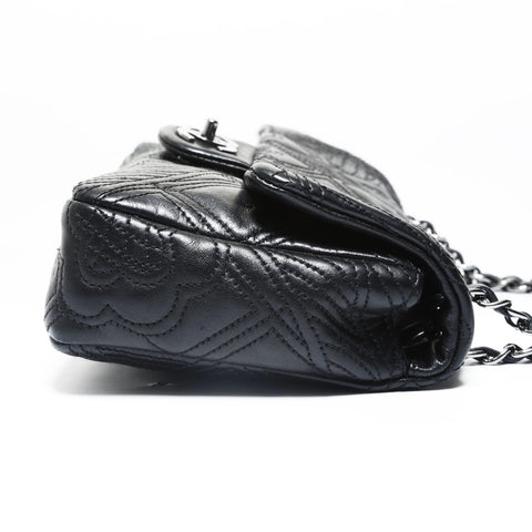 CHANEL Camellia Chain Shoulder Lamb Shoulder Bag black WS28947
