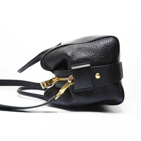 PRADA Vitello Daino Leather Duffle Bag 2-Way Shoulder Bag black WS28951