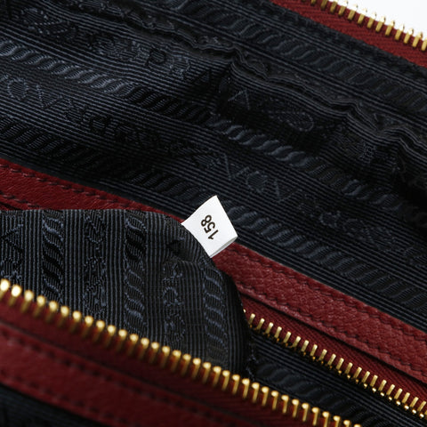 PRADA 2WAY Vitello Phoenix 1BB087 Shoulder Bag Red WS28952