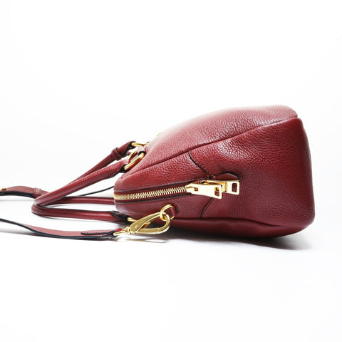 PRADA 2WAY Vitello Phoenix 1BB087 Shoulder Bag Red WS28952