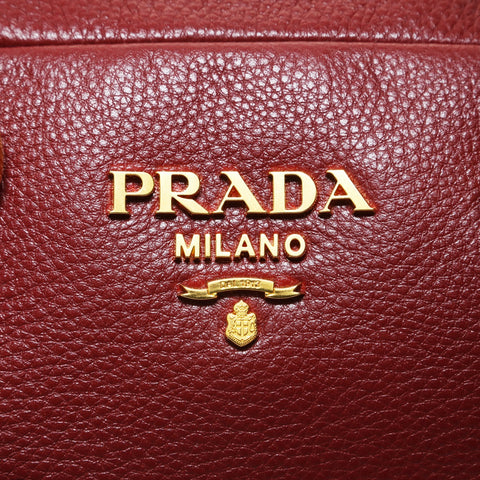 PRADA 2WAY Vitello Phoenix 1BB087 Shoulder Bag Red WS28952