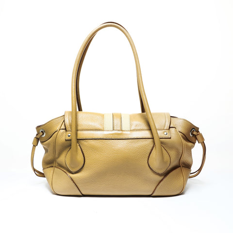 PRADA Python buckle tote bag, leather, LN09611 Shoulder Bag beige WS28953