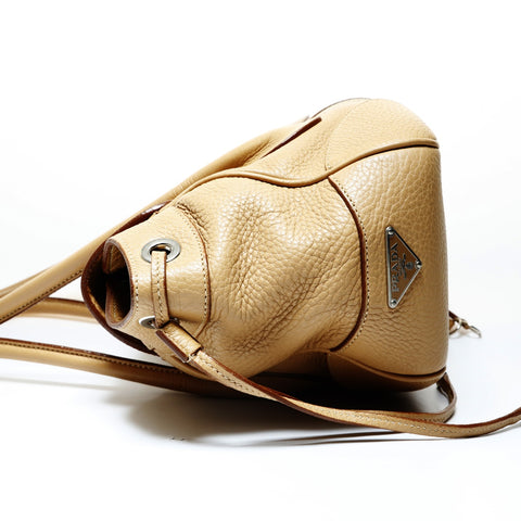 PRADA Python buckle tote bag, leather, LN09611 Shoulder Bag beige WS28953