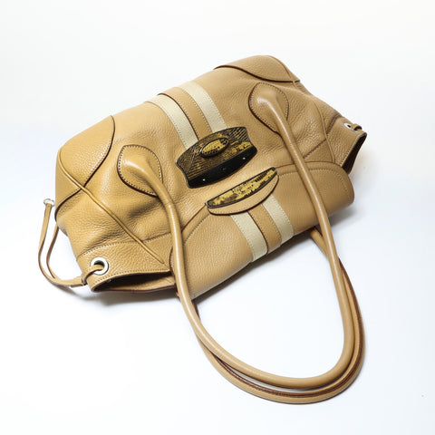 PRADA Python buckle tote bag, leather, LN09611 Shoulder Bag beige WS28953