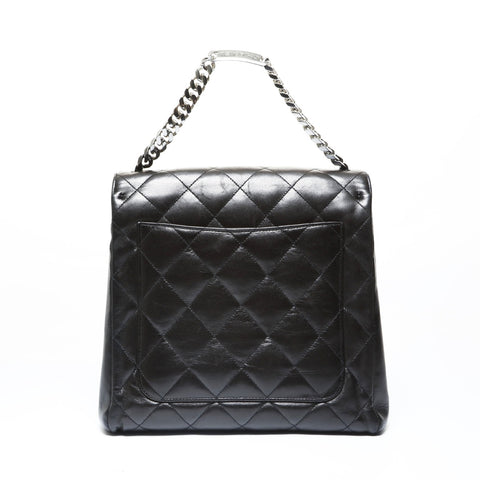 CHANEL Booth #4, 1992-1994, Large COCO Mark logo chain Handbag black WS28954