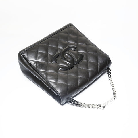 CHANEL Booth #4, 1992-1994, Large COCO Mark logo chain Handbag black WS28954