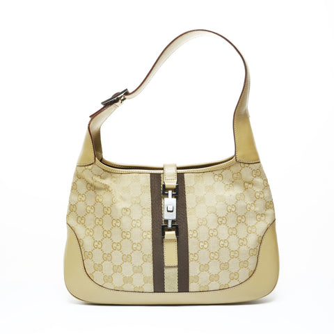 GUCCI GG Canvas One Belt Jackie Shoulder Bag beige WS28955