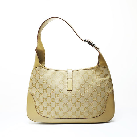 GUCCI GG Canvas One Belt Jackie Shoulder Bag beige WS28955