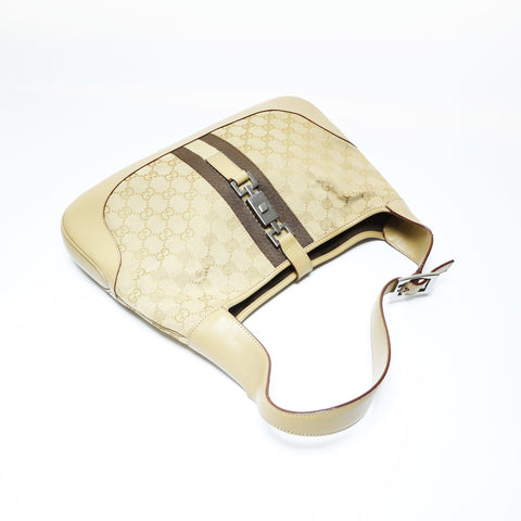 GUCCI GG Canvas One Belt Jackie Shoulder Bag beige WS28955